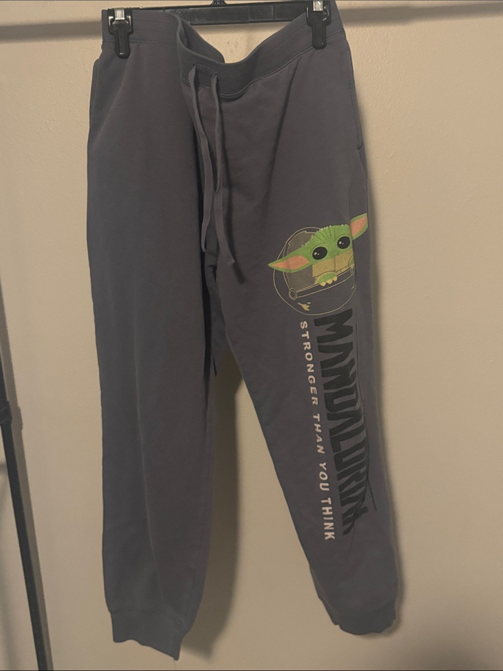 Star Wars Charcoal Joggers with Grogu Graphic and Mandalorian Text
